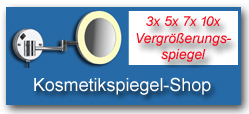 Kosmetikspiegel mit Vergrößerungsspiegel beleuchtet und unbeleuchtet