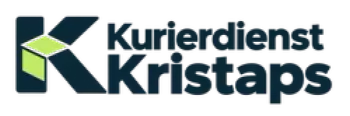 Firmenlogo Kurierdienst Kristaps in Dunkelblau und Hellgr&uuml;n