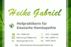Praxis für Homöopathie in Berlin Treptow / Köpenick Heilpraktikerin Heike Gabriel